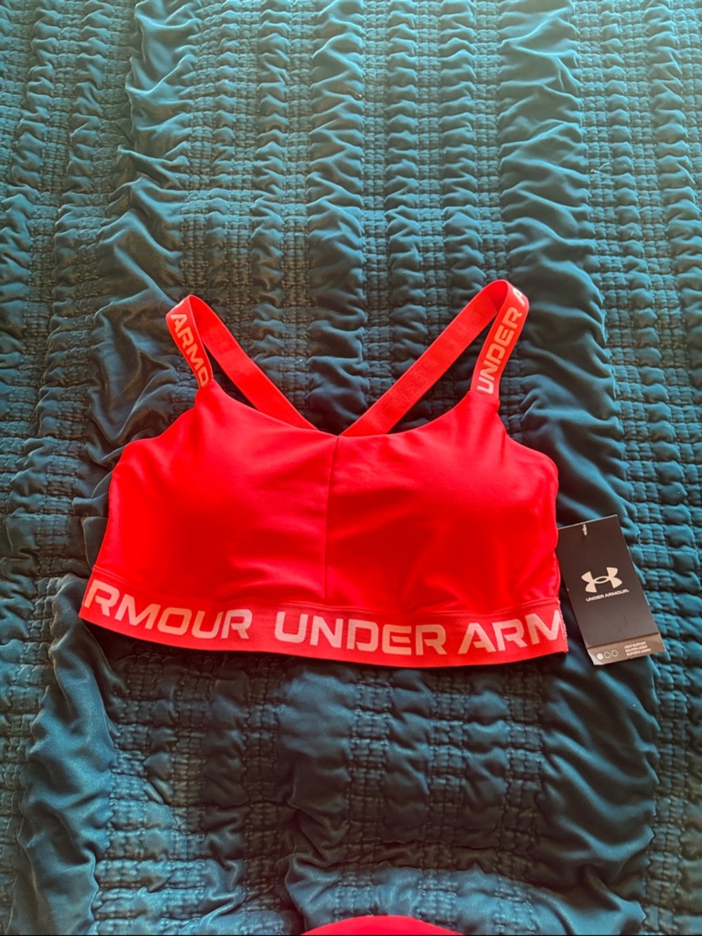 Under Armour Red Women's Sports Bra with Branded Elastic